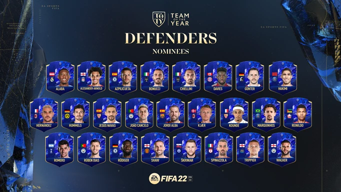 FIFA 22 TOTY Nominees Defenders