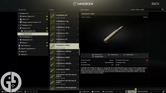 Image of 5.56x45mm M855 ammo in Escape from Tarkov