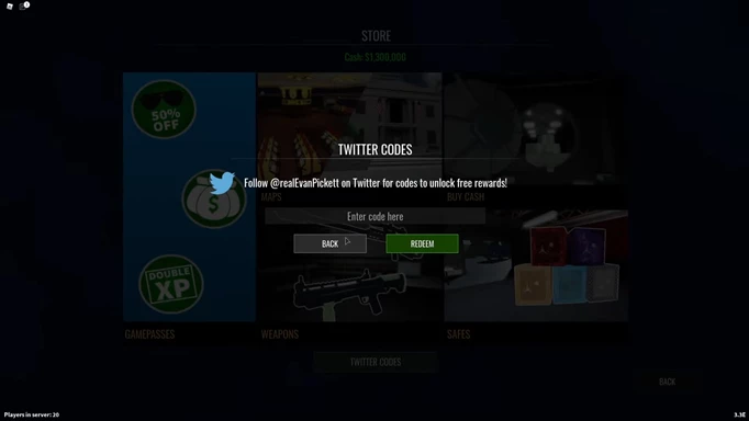 an image of the Notoriety code redemption screen