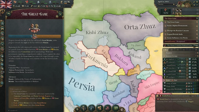 The Great Game in Victoria 3 Sphere of Influence