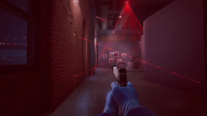 looking at a bunch of security lasers in PAYDAY 3
