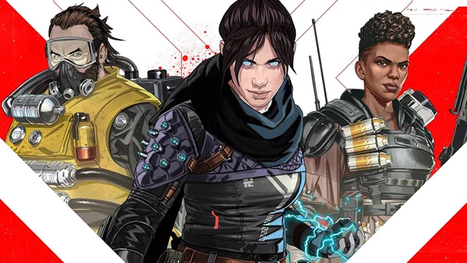 Key art containing three Legends in Apex, including Wraith