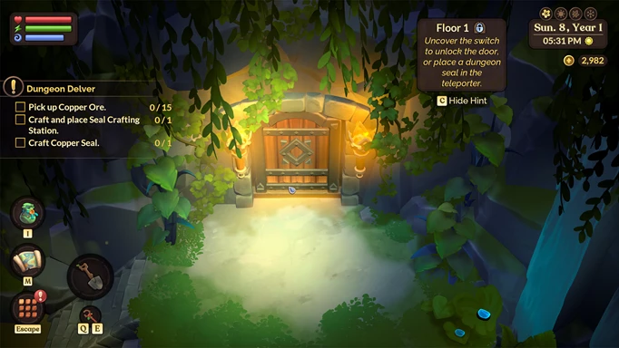 Fae Farm screenshot showing a Dungeon