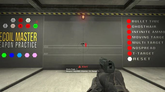 Image of the P2000 spray pattern in CS:GO