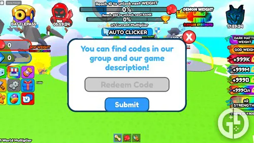 The codes menu in Strong Fighter Simulator