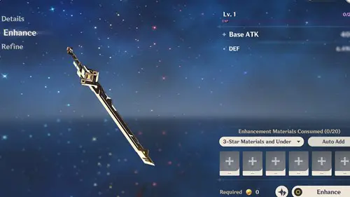 Genshin Impact refinement menu