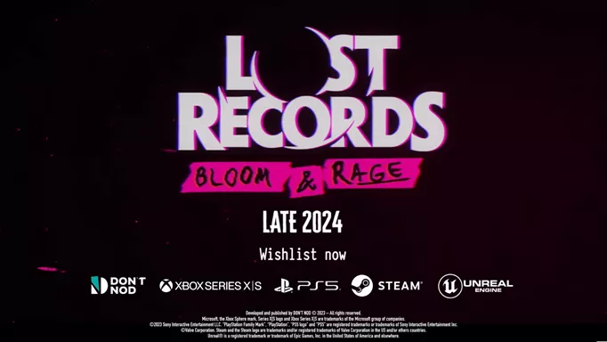 Screenshot showing the platforms Lost Records will be on