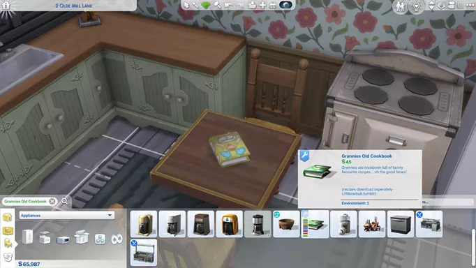 Grannie's Cookbook in Sims 4 Build and Buy mode